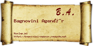 Bagnovini Agenór névjegykártya